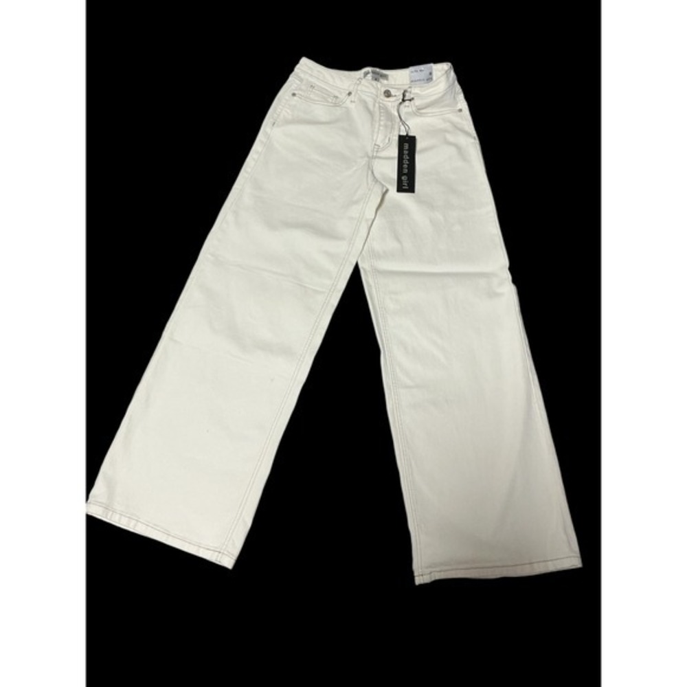 Madden Girl Ultra 90s Wide Leg Jeans Off White Denim Size 9 NWT
